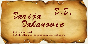 Darija Dakanović vizit kartica
